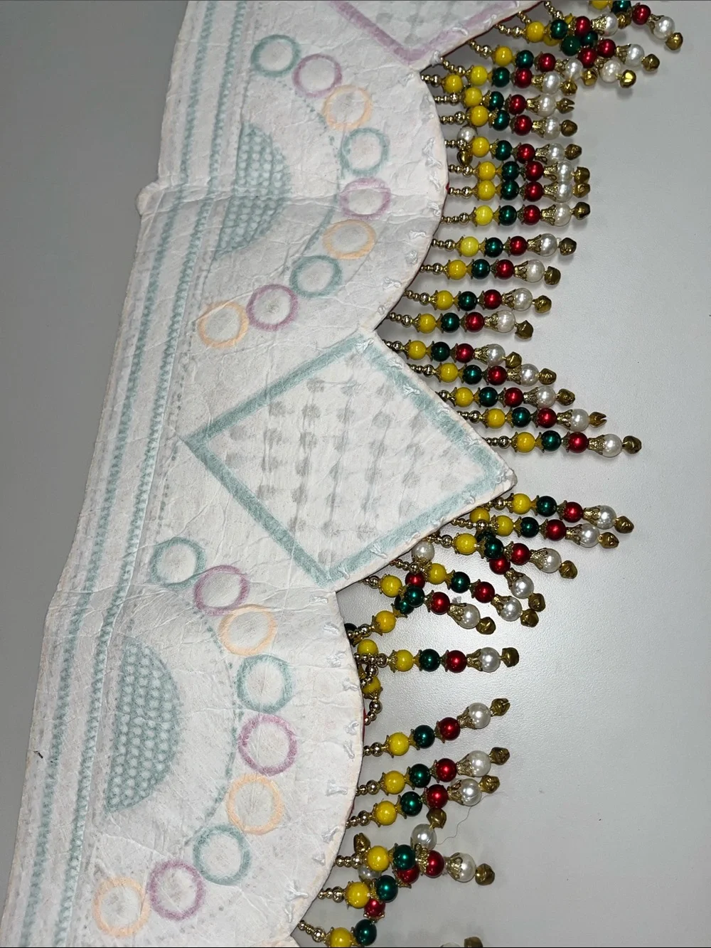 Source Unknown Red Multicolor Beaded and Mirror-Work Waistbelt